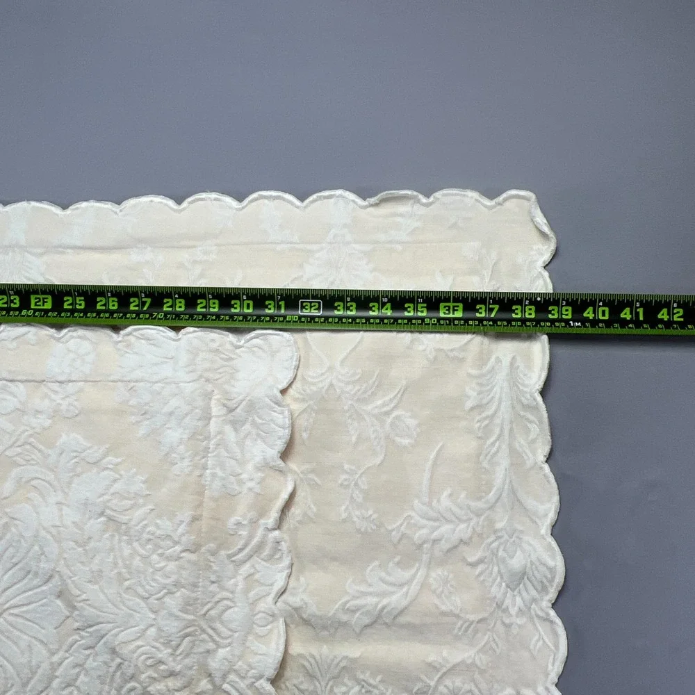 Set Of 2 Newport Mansions Queen & King Pillow Shams Beige Floral Scalloped Edges